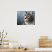 Kat 682 blauw poster (Keuken)