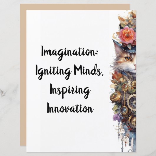 Kat 6 Kitten en hoge hoed waterverf (Voorkant / Achterkant)