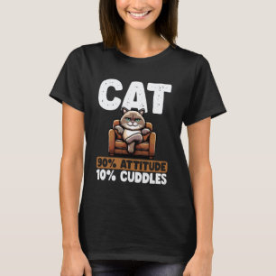 Kat 90 Houding 10 Knuffels Kat Grappig Chagrijnig T-shirt