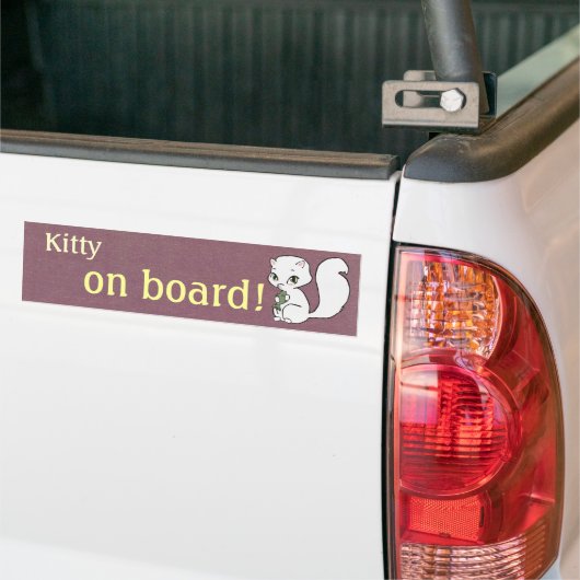 Kat aan boord Bumpersticker (Op Truck)