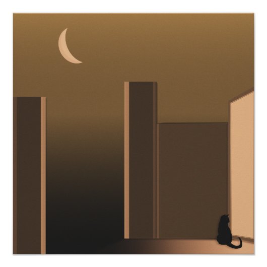 Kat aan de deur perfect poster (Voorkant)