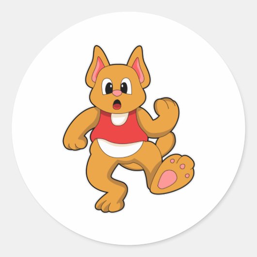 Kat aan de gang ronde sticker (Voorkant)