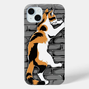 Kat aan de muur iPhone 15 mini hoesje
