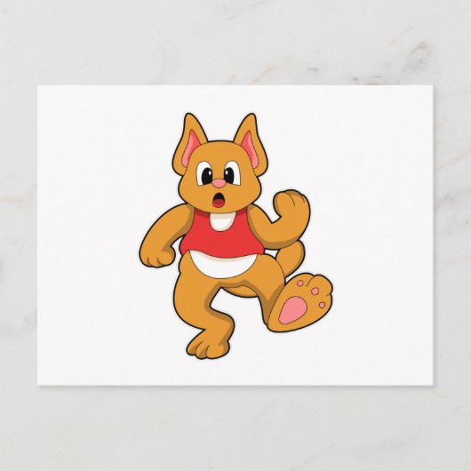 Kat aan het Rennen Briefkaart (Voorkant)