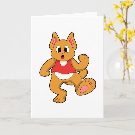 Kat aan het Rennen Kaart (Gele Bloem)