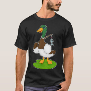 Kat aan het vissen met hengel t-shirt