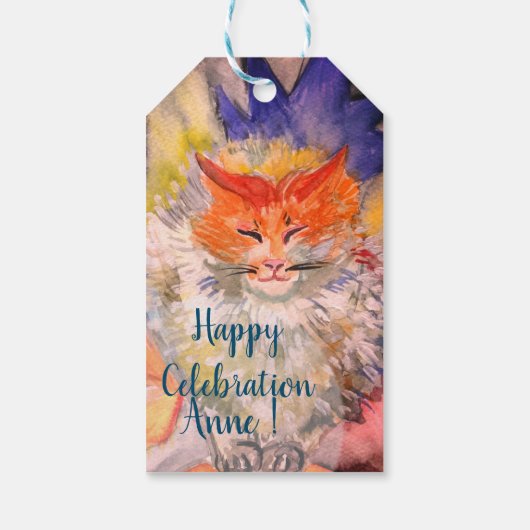 Kat Aangepast aangepast Cadeaulabel (Achterkant)
