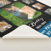 Kat Aangepast fotocollage Fed Borden Zwart Blauw Sherpa Deken (3/4)