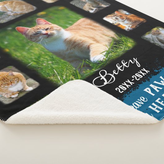 Kat Aangepast fotocollage Fed Borden Zwart Blauw Sherpa Deken (3/4)