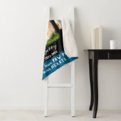 Kat Aangepast fotocollage Fed Borden Zwart Blauw Sherpa Deken (In situ)