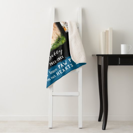 Kat Aangepast fotocollage Fed Borden Zwart Blauw Sherpa Deken (In situ)