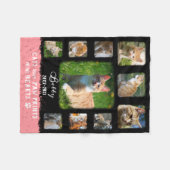 Kat Aangepast fotocollage Fed Borden Zwart Roze Fleece Deken (Voorkant (Horizontaal))