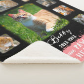 Kat Aangepast fotocollage Fed Borden Zwart Roze Sherpa Deken (3/4)