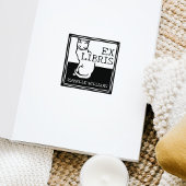 kat aangepaste boek ex libris rubberstempel