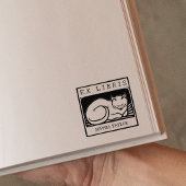  kat, aangepaste ex libris boek rubberstempel
