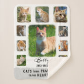 Kat Aangepaste foto Collage Faded Grenzen Wit grij Sherpa Deken (Voorkant)