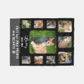 Kat Aangepaste foto Collage Faded Grenzen zwart gr Fleece Deken (Voorkant (Horizontaal))