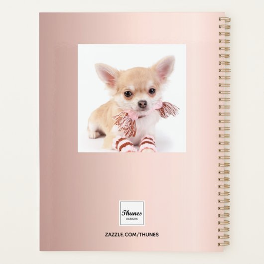 Kat aangepaste foto roos goud planner (Achterkant)