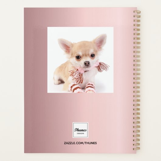 Kat aangepaste foto roze planner (Achterkant)
