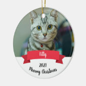 Kat Aangepaste kerstkeramische versiering Keramisch Ornament (Links)