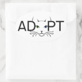 Kat aannemen ovale sticker (Tas)