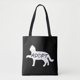 Kat aannemen tote bag