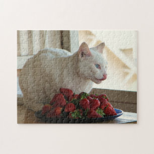 Kat & Aardbeien Puzzel! Legpuzzel