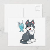 Kat Aas Vis Briefkaart (Voorkant / Achterkant)