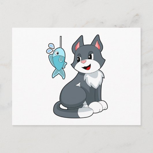 Kat Aas Vis Briefkaart (Voorkant)