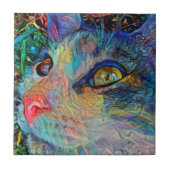 Kat Abstract Art Tile Trivet Tegeltje (Voorkant)