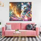 Kat Abstract Canvas Afdruk (Insitu (Woonkamer))
