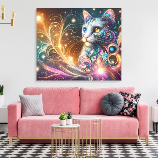 Kat Abstract Canvas Afdruk (Insitu (Woonkamer))