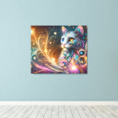 Kat Abstract Canvas Afdruk (Insitu (Houten vloer))