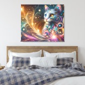 Kat Abstract Canvas Afdruk (Insitu (Slaapkamer))