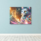 Kat Abstract Canvas Afdruk (Insitu (Houten vloer))