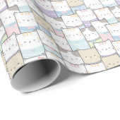 Kat Abstract Monogram Paars Roze Cute Cadeaupapier (Rol Hoek)