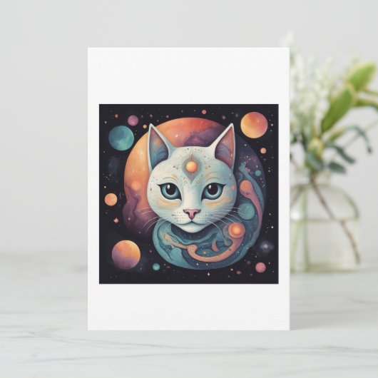 kat abstracte kunst kaart (Staand voorkant)