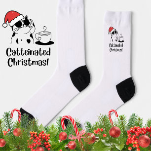 Kat-achtig Kerstkoffie en Kattenliefhebber Vakanti Sokken