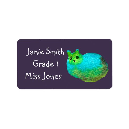 Kat-achtige etiketten van het meisje (Voorkant)