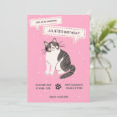 Kat-achtige verjaardag kaart (Staand voorkant)