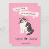 Kat-achtige verjaardag kaart (Voorkant / Achterkant)