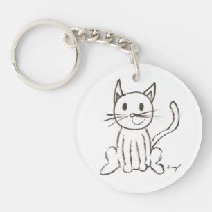 Kat AcrylSleutelhanger, geverfd Sleutelhanger