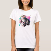 Kat Acrylverf Schattige T-shirt