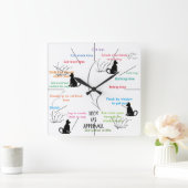 Kat Activiteit Funny Cats CricketDiane Vierkante Klok (Huis)