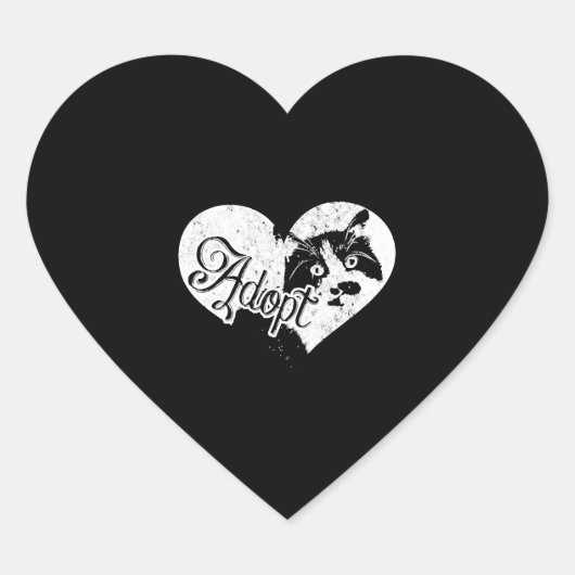 KAT ADOPTEREN HART STICKER (Voorkant)