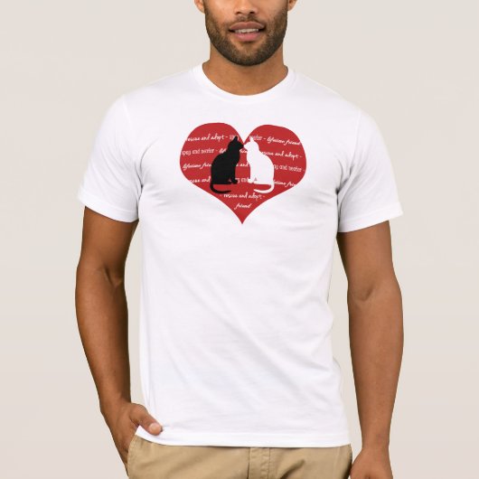 Kat adoptie en reddingshart t-shirt (Voorkant)
