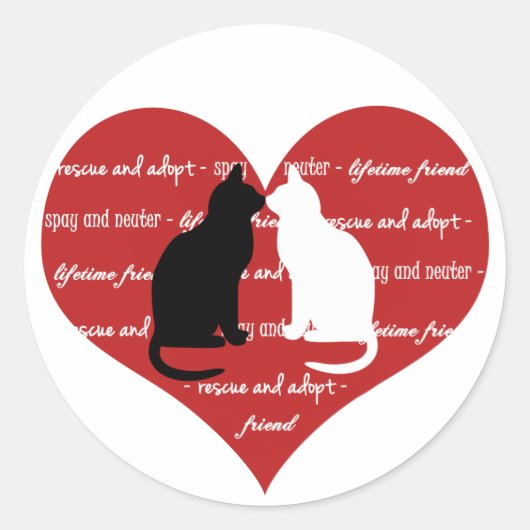 Kat adoptie, reddingskraag ronde sticker (Voorkant)