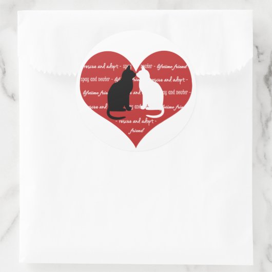 Kat adoptie, reddingskraag ronde sticker (Tas)