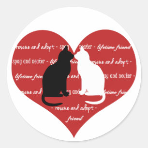 Kat adoptie, reddingskraag ronde sticker