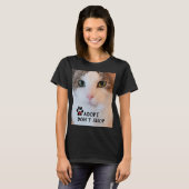 Kat adoptie / White Cat Foto op zwart T-shirt (Voorkant volledig)